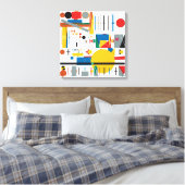 Quantum Bauhaus Geometric Pattern  キャンバスプリント (インサイチュ (寝室))