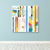 Quantum Bauhaus Geometric Pattern  キャンバスプリント (インサイチュ (ウッドフロア))