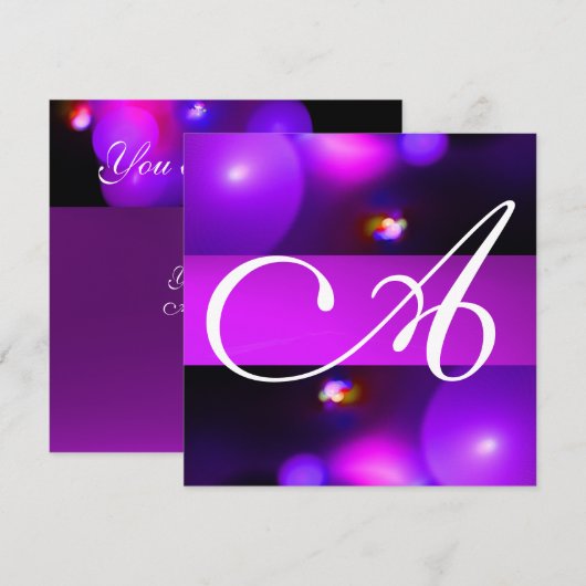 QUANTUM BUBBLE モノグラム 紫 招待状 (正面/裏面)