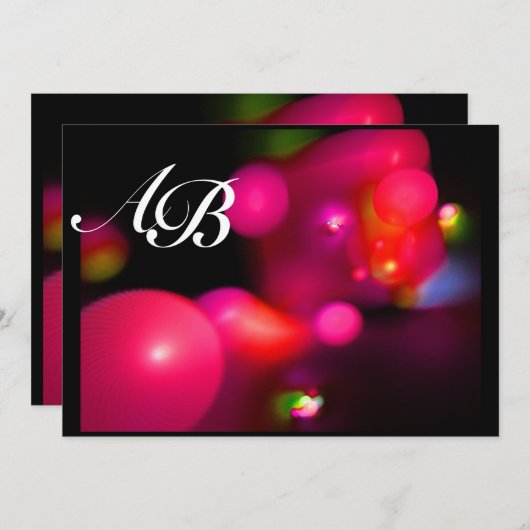 QUANTUM BUBBLE 赤 黒 ピンク 招待状 (正面/裏面)