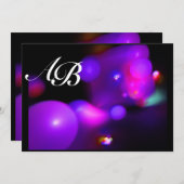 QUANTUM BUBBLE 黒 ピンク 紫 Fuchsia 招待状 (正面/裏面)