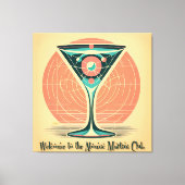 Quantum Entanglement Atomic Martini Club Cocktail キャンバスプリント (正面)