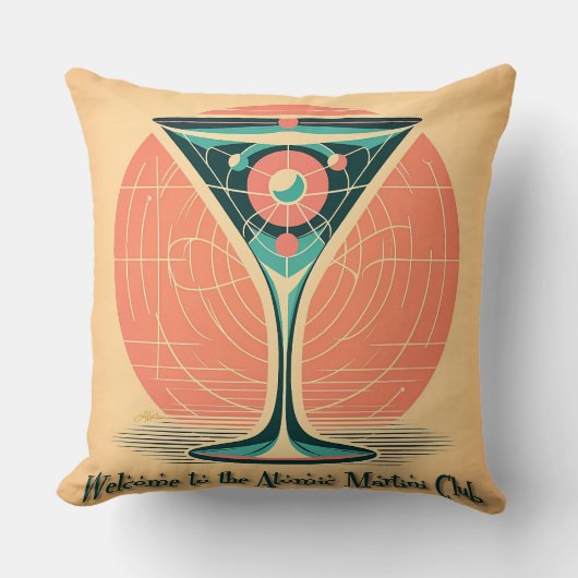 Quantum Entanglement Atomic Martini Club Cocktail クッション (正面)