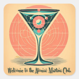 Quantum Entanglement Atomic Martini Club Cocktail スクエアシール