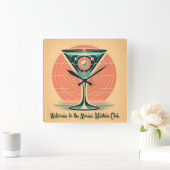 Quantum Entanglement Atomic Martini Club Cocktail スクエア壁時計 (ホーム)