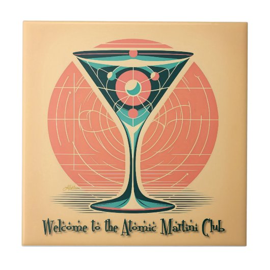Quantum Entanglement Atomic Martini Club Cocktail タイル (正面)