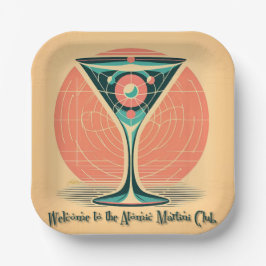 Quantum Entanglement Atomic Martini Club Cocktail ペーパープレート