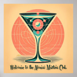 Quantum Entanglement Atomic Martini Club Cocktail ポスター