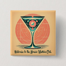 Quantum Entanglement Atomic Martini Club Cocktail 缶バッジ