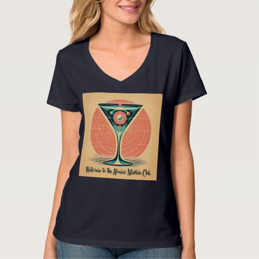 Quantum Entanglement Atomic Martini Club Cocktail Tシャツ (正面)