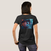 Quantum Eye女性ブラックTシャツバック Tシャツ (裏面フル)
