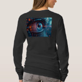 Quantum Eye女性ロングスリーブブラックTシャツバック Tシャツ (裏面)