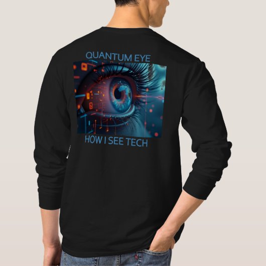 Quantum Eye テックメン ブラック長袖シャツ背面 Tシャツ (裏面)
