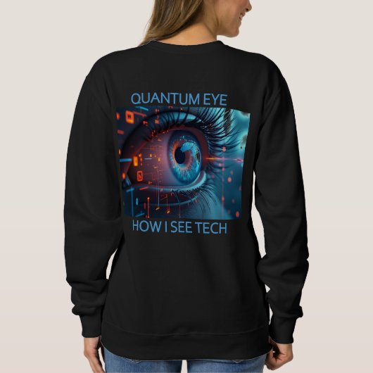 Quantum Eye テック 女性 黒スウェットシャツ 裏 スウェットシャツ (裏面)