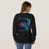 Quantum Eye テック 女性 黒スウェットシャツ 裏 スウェットシャツ (裏面フル)
