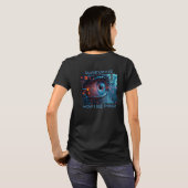 Quantum Eye ブラック Tシャツ 女性用 裏 (裏面フル)
