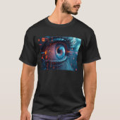 Quantum Eye menブラックTシャツ Tシャツ (正面)