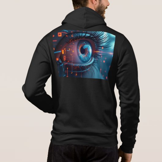 Quantum Eye men Bella black hooded sweatshirt パーカ (裏面)