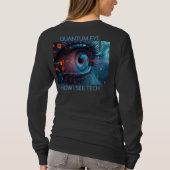 Quantum Eye Techの女性blk長い袖のシャツ背中 Tシャツ (裏面)