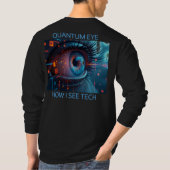 Quantum Eye Techメンズブラックロングスリーブシャツ背面 Tシャツ (裏面)