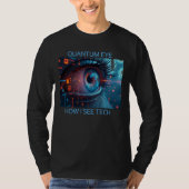 Quantum Eye TechメンズロングスリーブブラックTシャツ Tシャツ (正面)