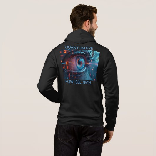 Quantum Eye tech men Bella black hoodie パーカ (裏面フル)