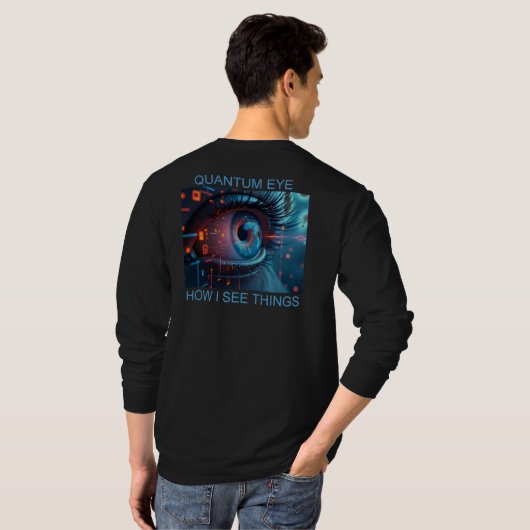 Quantum Eye things men black long sleeve shirt bk Tシャツ (裏面フル)