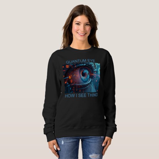 Quantum Eye things women black sweatshirt スウェットシャツ (正面フル)