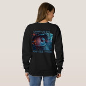 Quantum Eye things women black sweatshirt back スウェットシャツ (裏面フル)