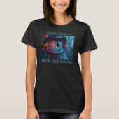 Quantum Eye things women black T-shirt Tシャツ (正面)