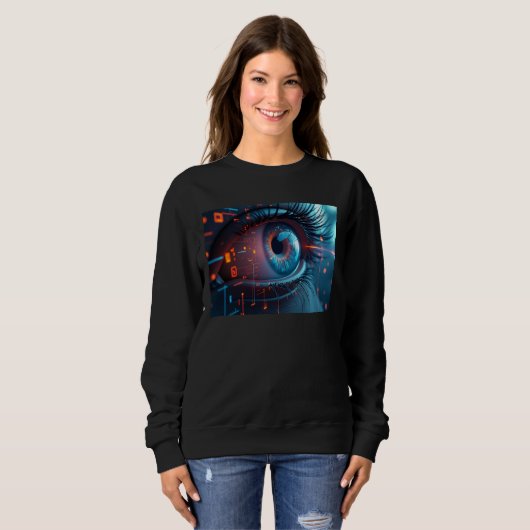 Quantum Eye women black sweatshirt スウェットシャツ (正面フル)