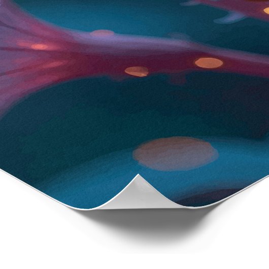 "Quantum Flora – Galactic Blooms in Obsidian Light ポスター (角)