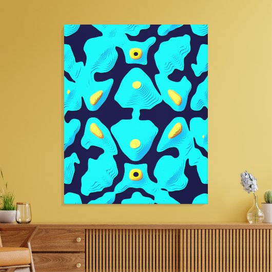 Quantum Floral Pattern Design  キャンバスプリント (インサイチュ (リビング))