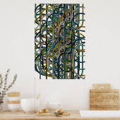 Quantum Geometric Pattern ポスター (キッチン)