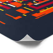 Quantum Glitch Geometric Pattern  ポスター (角)