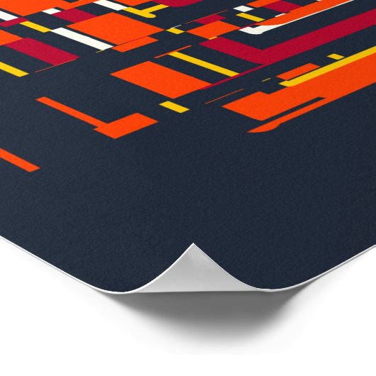 Quantum Glitch Geometric Pattern  ポスター (角)