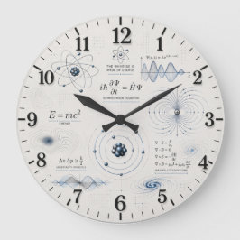 Quantum Physics Science Classroom ラージ壁時計