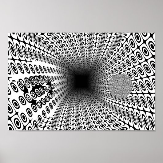 Quantum Ramanujan Tunnel Geometric OP Art Pattern  ポスター (正面)