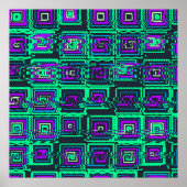 Quantumphysics Geometric Glitch Pattern  ポスター (正面)
