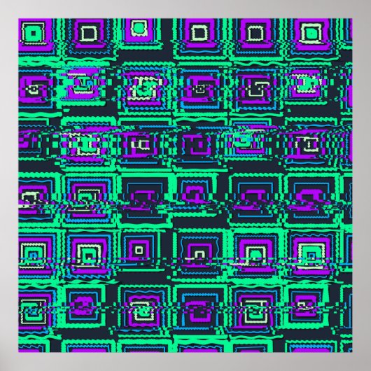 Quantumphysics Geometric Glitch Pattern  ポスター (正面)