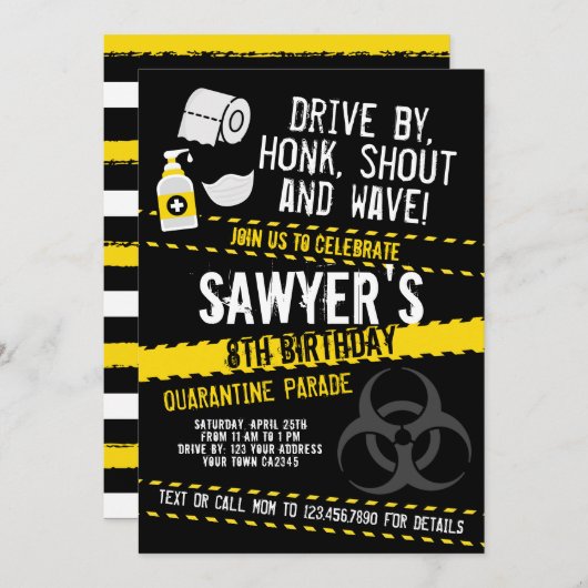 Quarantine Birthday Parade 招待状 (正面/裏面)