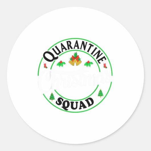 Quarantine Christmas Squad Matching Family Holiday ラウンドシール (正面)