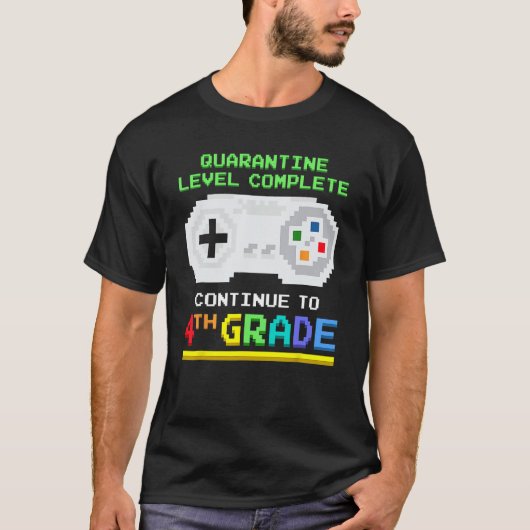 Quarantine Level Complete 4th Grade Gamer Back To Tシャツ (正面)