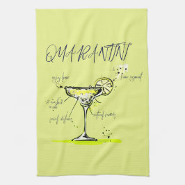 Quarantini Covid Social Isolationカクテルレシピ キッチンタオル