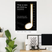 Quarter Note Music Gage ポスター (ホームオフィス)