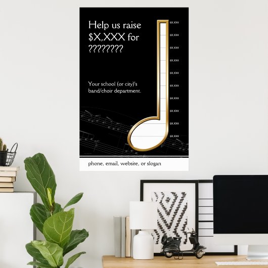 Quarter Note Music Gage ポスター (ホームオフィス)