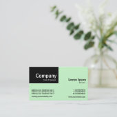 Quarter Patch – ブラックとグ淡い色のリーン(CCFFCC) 名刺 (スタンド正面)