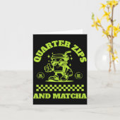 Quarter Zips And Matcha Funny Meme Saying Design カード (黄色い花)
