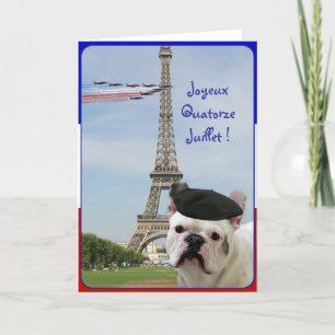 Quatorze Juilletのフレンチ・ブルドッグの挨拶状 カード
