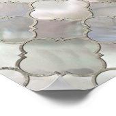 Quatrefoil Moroccan Pattern Mother of Pearl ポスター (角)